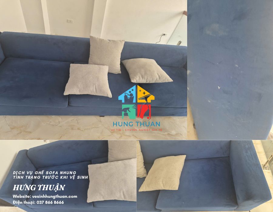 giặt ghế sofa vải nhung