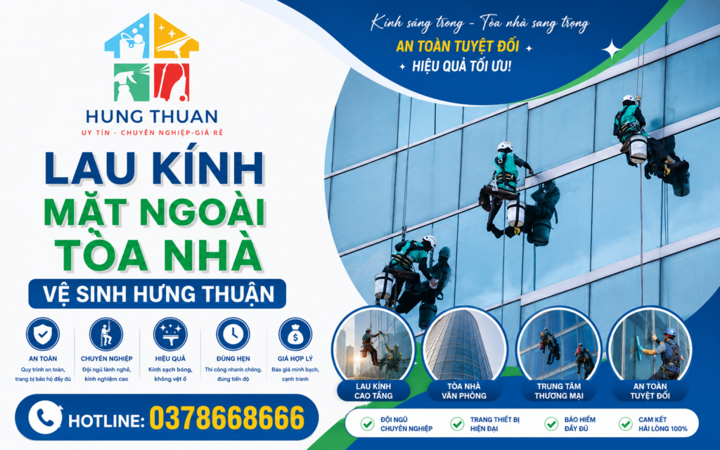 Lau kinh mat ngoai toa nha