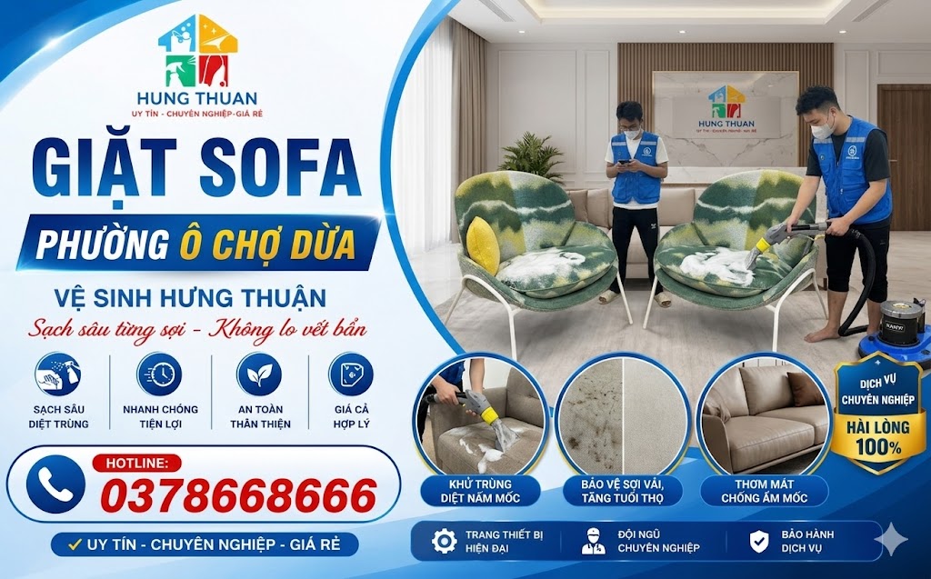 giặt ghế sofa phường Ô Chợ Dừa