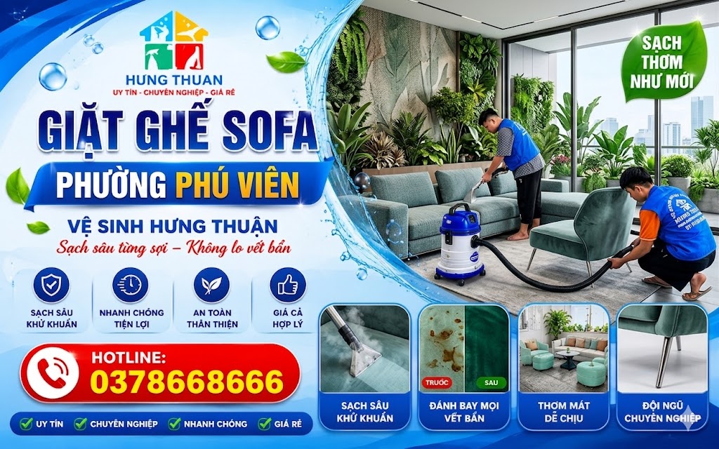 giặt ghế sofa phường Phú Viên