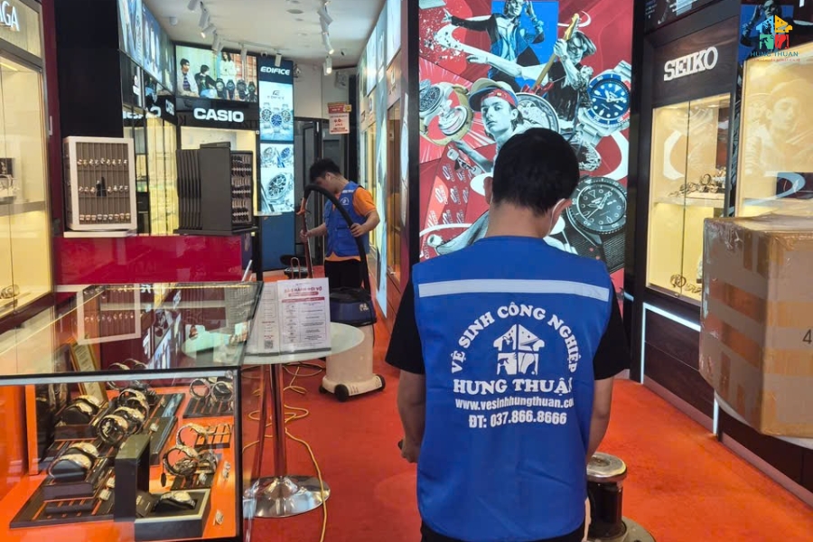 Các bước trong quy trình giặt thảm công nghiệp