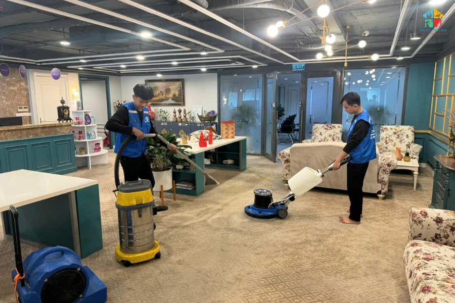 Các bước trong quy trình giặt thảm công nghiệp