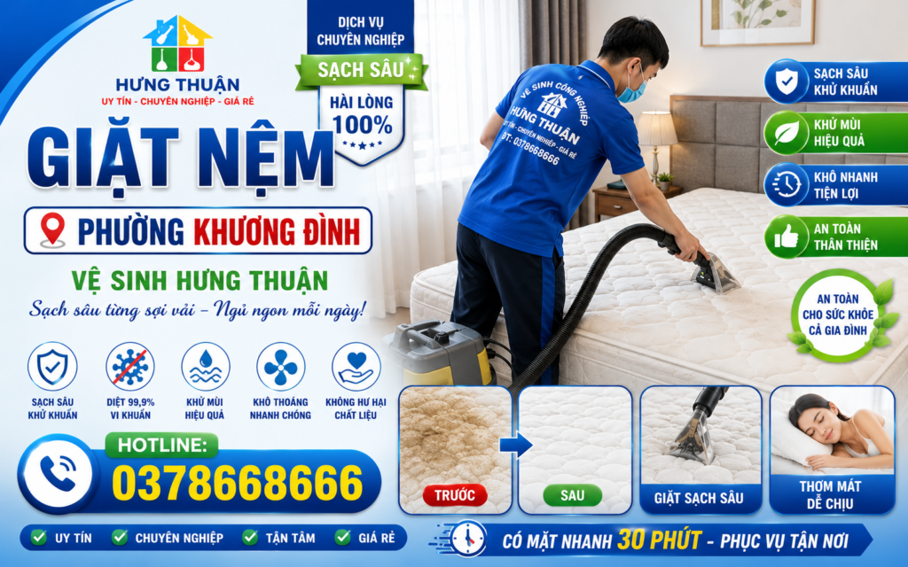 giặt nệm phường Khương Đình
