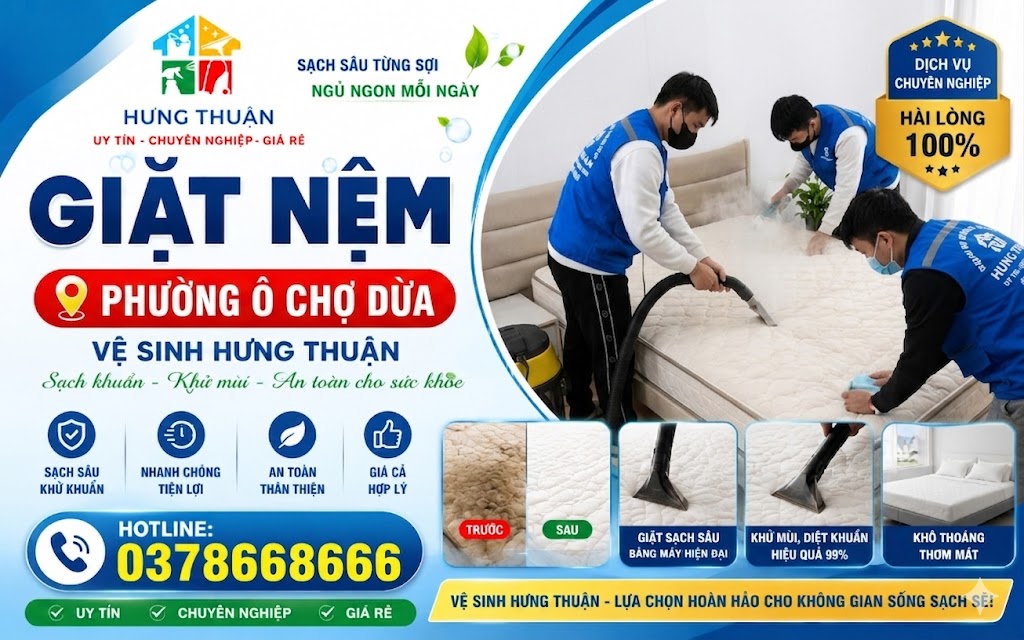 giặt nệm phường Ô Chợ Dừa