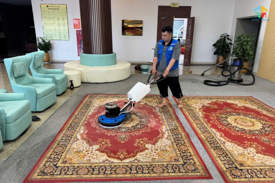 dịch vụ giặt thảm bằng máy