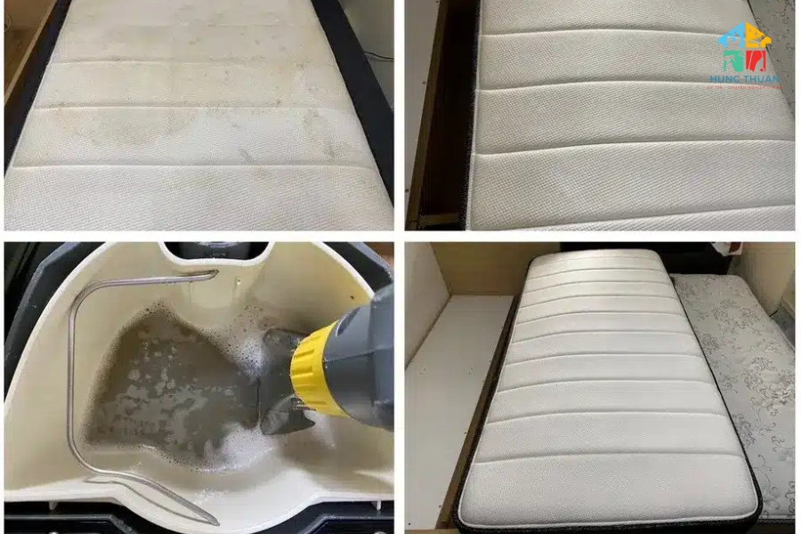 Giặt nệm loại bỏ vết bẩn lâu ngày (2)