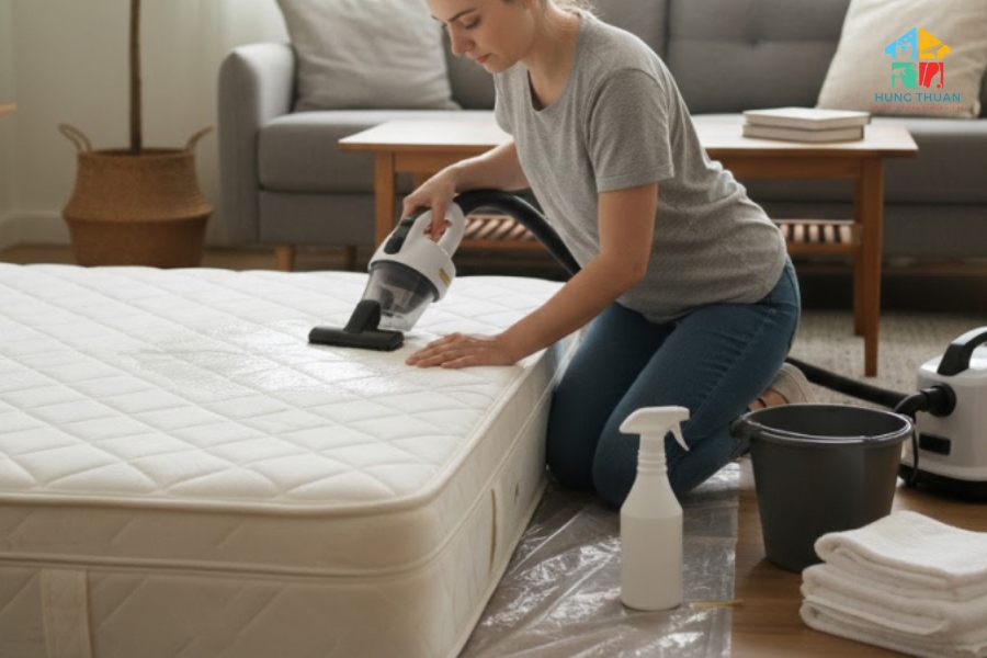 Giặt nệm loại bỏ vết bẩn lâu ngày (6)