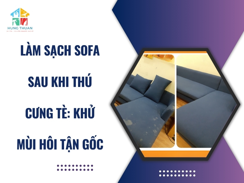 Làm sạch sofa sau khi thú cưng tè