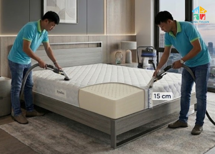 Cách giặt nệm bằng máy hút bụi (5)