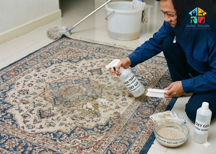 Giặt thảm bằng giấm và oxy già có sạch không (5)