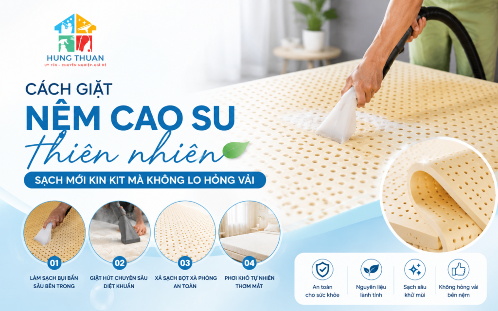 Cách giặt nệm cao su thiên nhiên