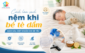 Cách làm sạch nệm khi bé tè dầm