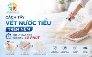 Cách tẩy vết nước tiểu trên nệm