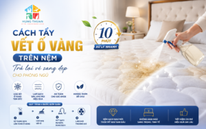 Cách tẩy vết ố vàng trên nệm
