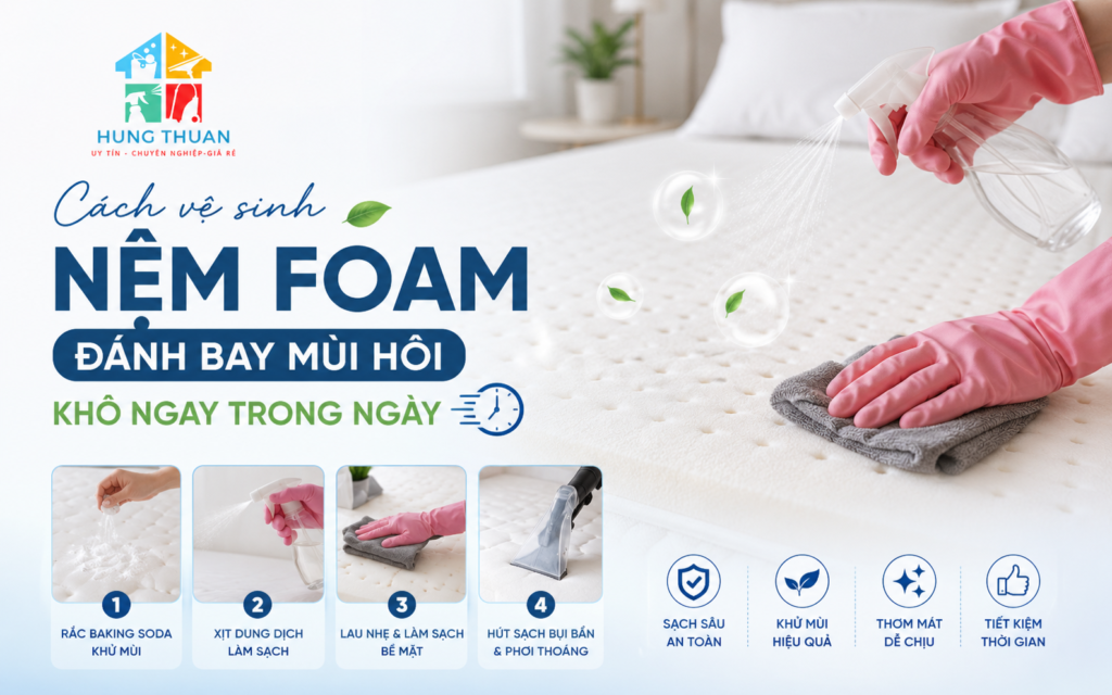 Cách vệ sinh nệm foam
