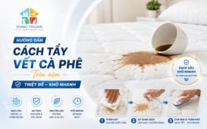 cách tẩy vết cà phê trên nệm