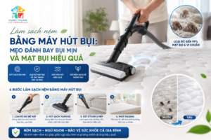 làm sạch nệm bằng máy hút bụi