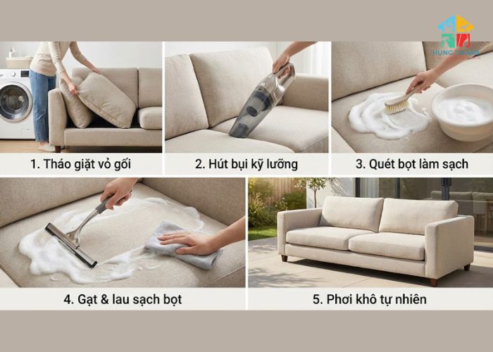 Cách giặt sofa da lộn (4)