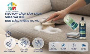 Cách làm sạch sofa vải thô