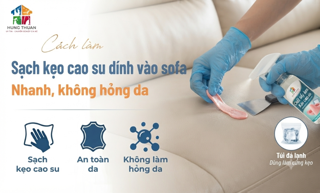 Cách làm sạch kẹo cao su dính vào sofa