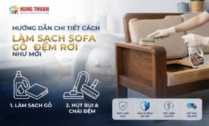 Cách làm sạch sofa gỗ đệm rời
