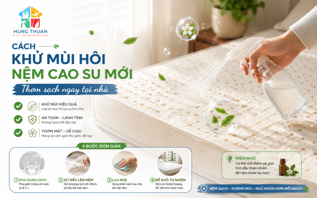 cách khử mùi hôi nệm cao su mới