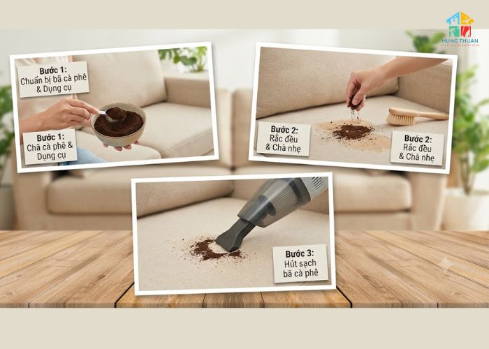 Cách vệ sinh sofa bằng bã cà phê (3)
