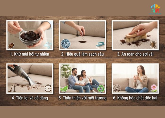 Cách vệ sinh sofa bằng bã cà phê