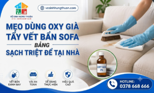 dùng oxy già tẩy vết bẩn sofa
