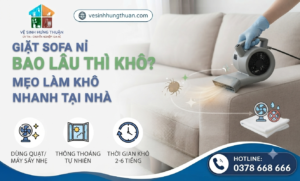 Giặt sofa nỉ bao lâu thì khô