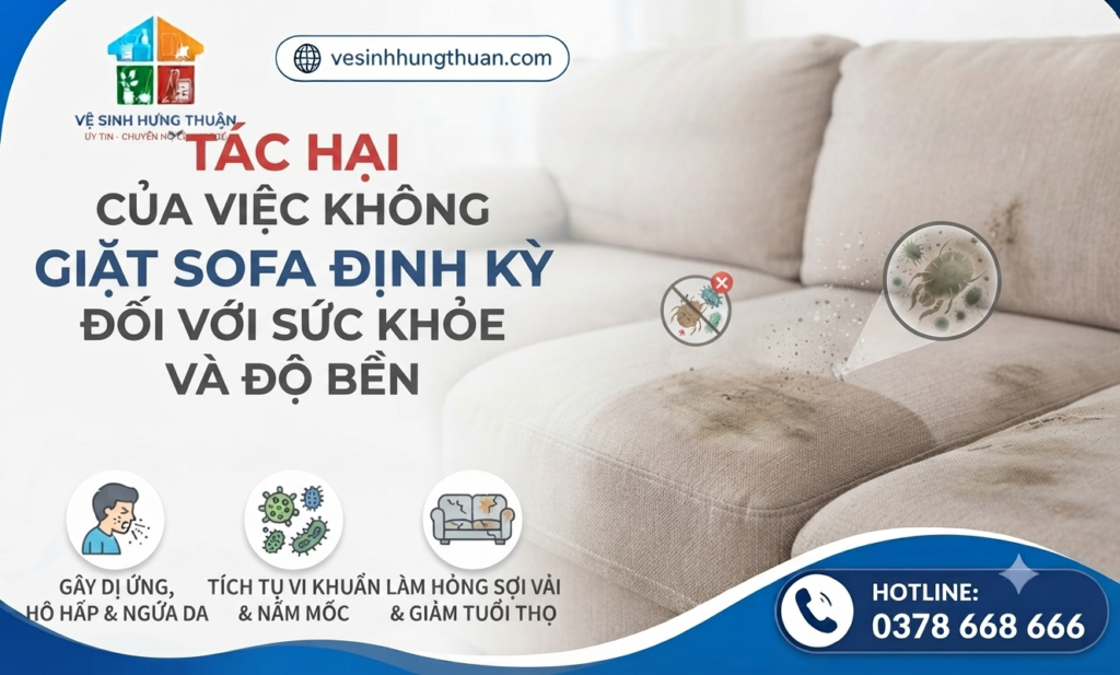 tác hại của việc không giặt sofa định kỳ