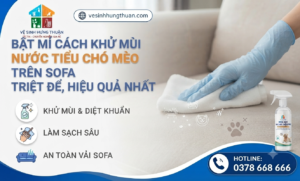 cách khử mùi nước tiểu chó mèo trên sofa