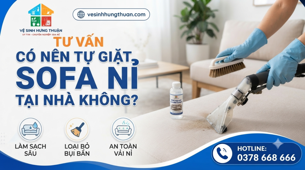 có nên tự giặt sofa nỉ tại nhà không