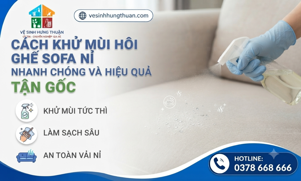 cách khử mùi hôi ghế sofa nỉ