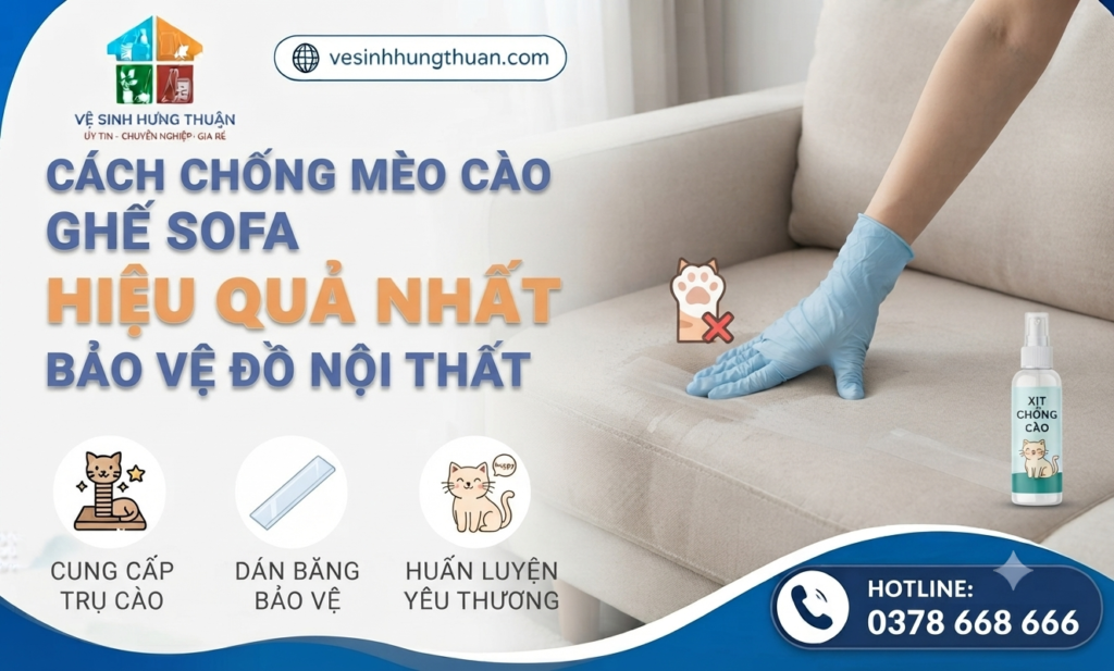 Cách chống mèo cào ghế sofa