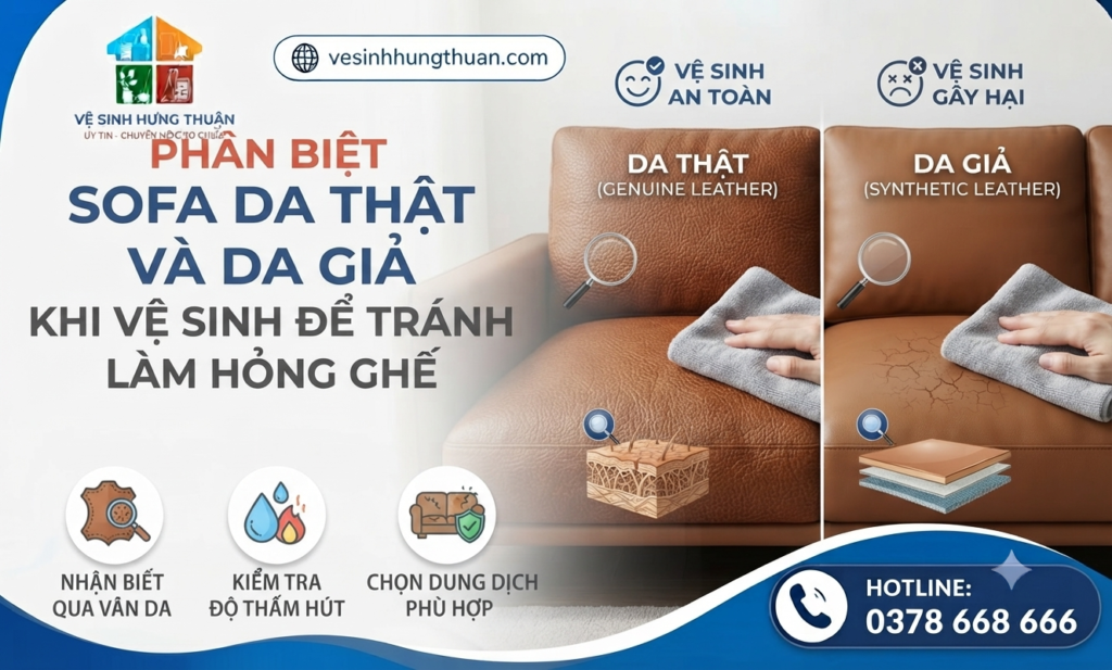 phân biệt sofa da thật và da giả khi vệ sinh