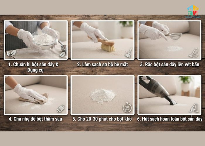 Làm sạch sofa bằng bột sắn dây (3) Làm sạch sofa bằng bột sắn dây (3)